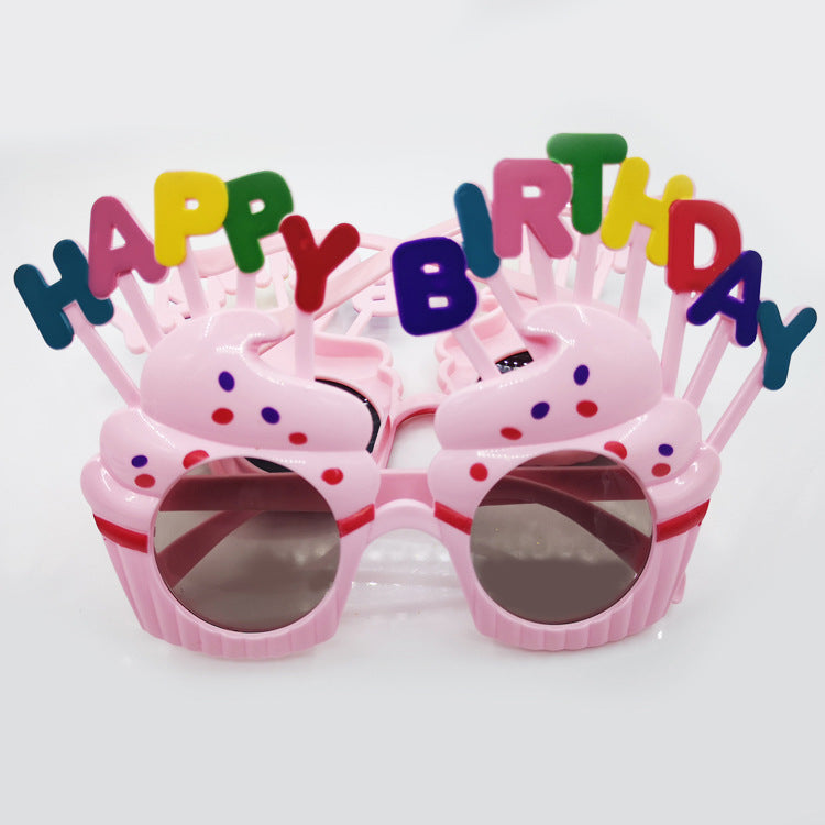 Wholesale Cake, White, Pink, Large Red Border, Decorative Plastic Birthday Glasses